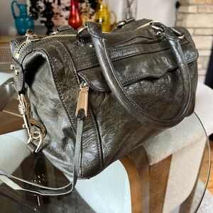 Rebecca Minkoff MAB Morning After Bag Olive Leather Satchel Hobo Khaki Green